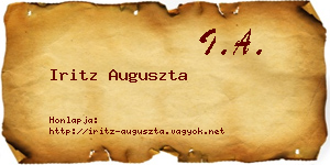 Iritz Auguszta névjegykártya